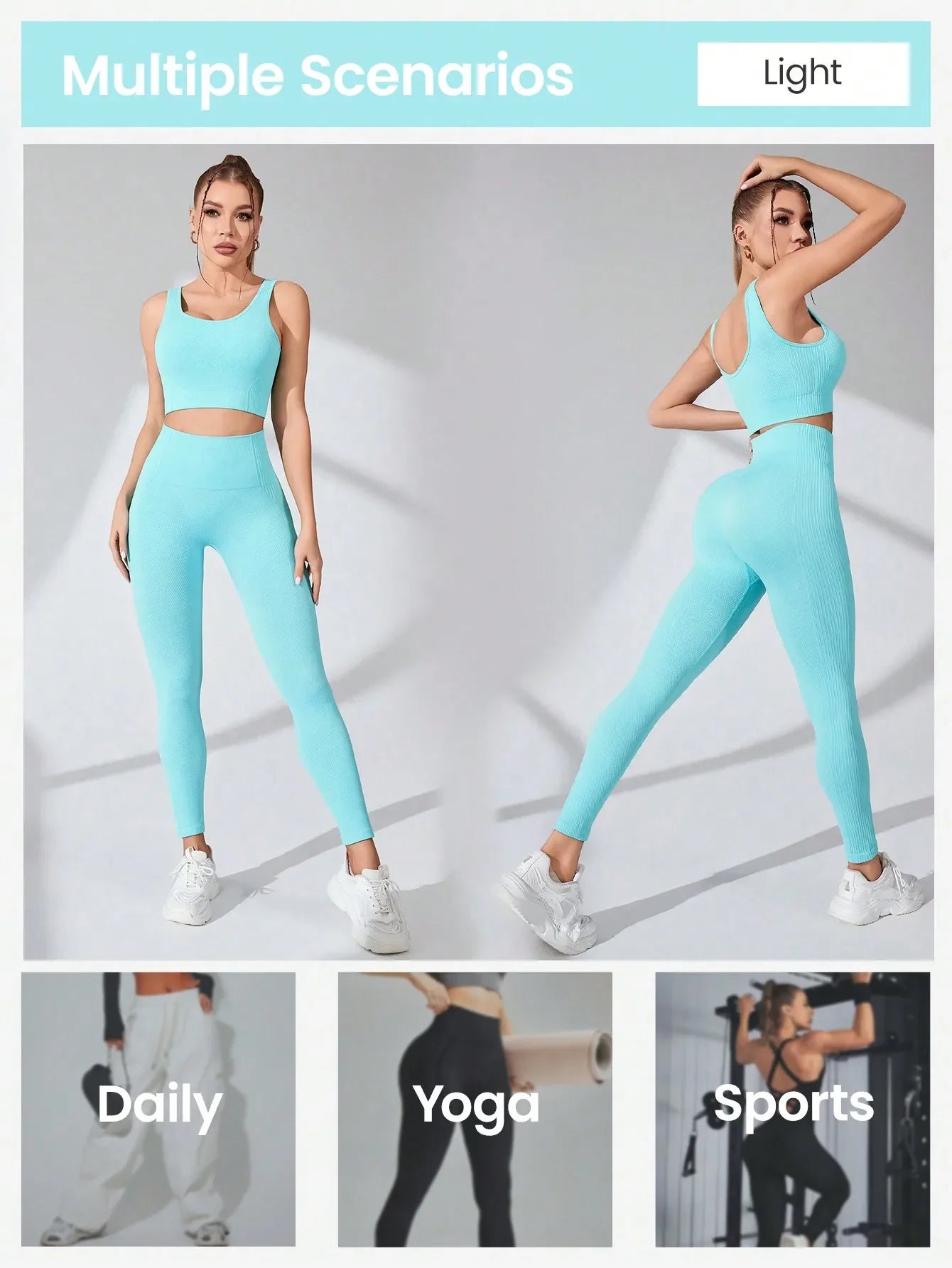 Leggings de Yoga Sans Couture & Top Bretelles Croisées 💪 - deslyshopping