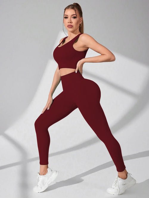Leggings de Yoga Sans Couture & Top Bretelles Croisées 💪 - deslyshopping