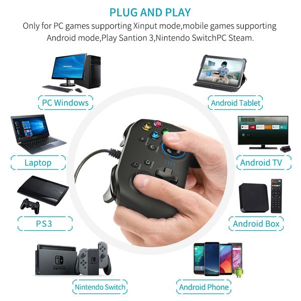 🎮 Manette de Jeu Filaire avec Joystick - deslyshopping