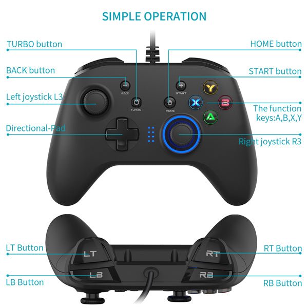🎮 Manette de Jeu Filaire avec Joystick - deslyshopping