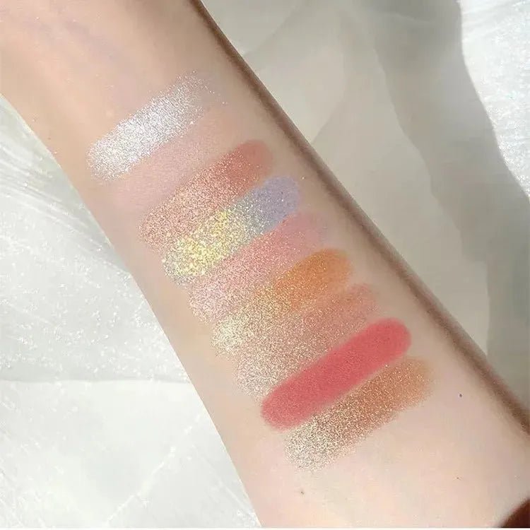 Palette de 9 fards à paupières mats et scintillants - deslyshopping