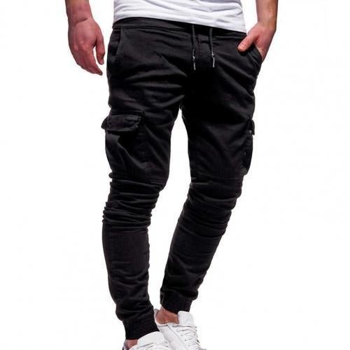 Pantalon de Jogging Couleur Unie, en Coton, Élastique, Long - deslyshopping