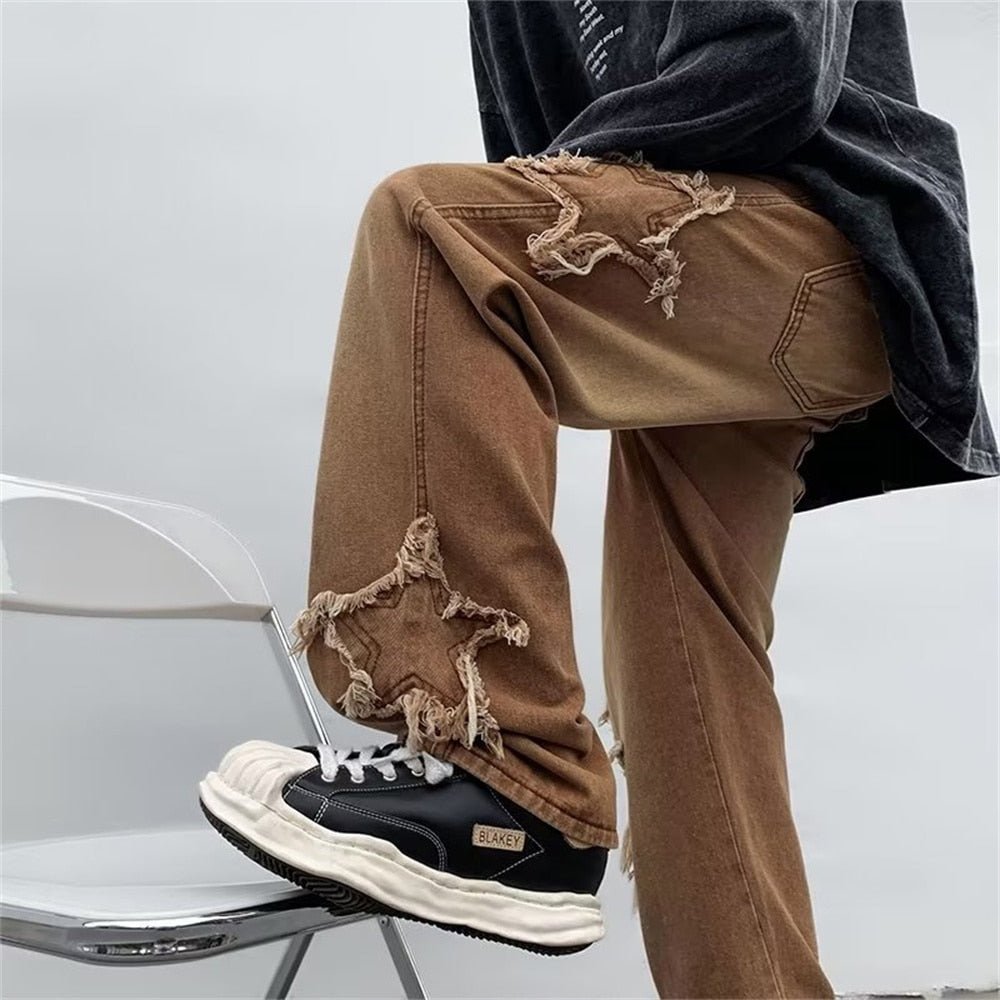 Pantalon Droit Marron Fashion Stars 2023 - deslyshopping