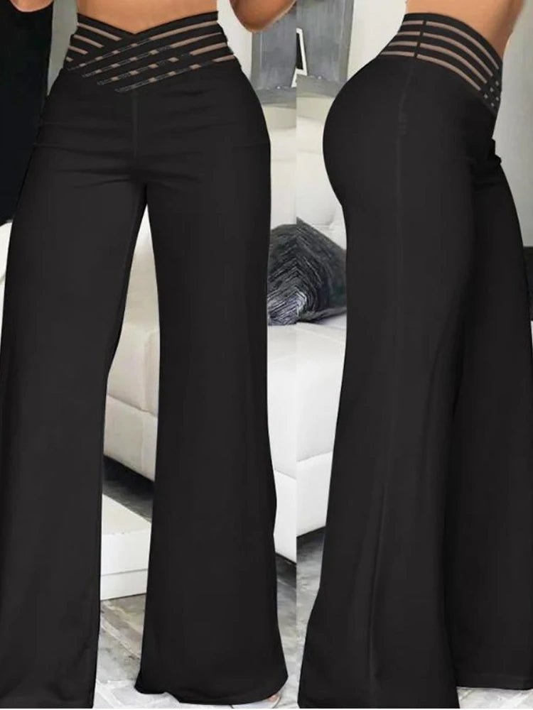 Pantalon Évasé à Jambes Larges - deslyshopping