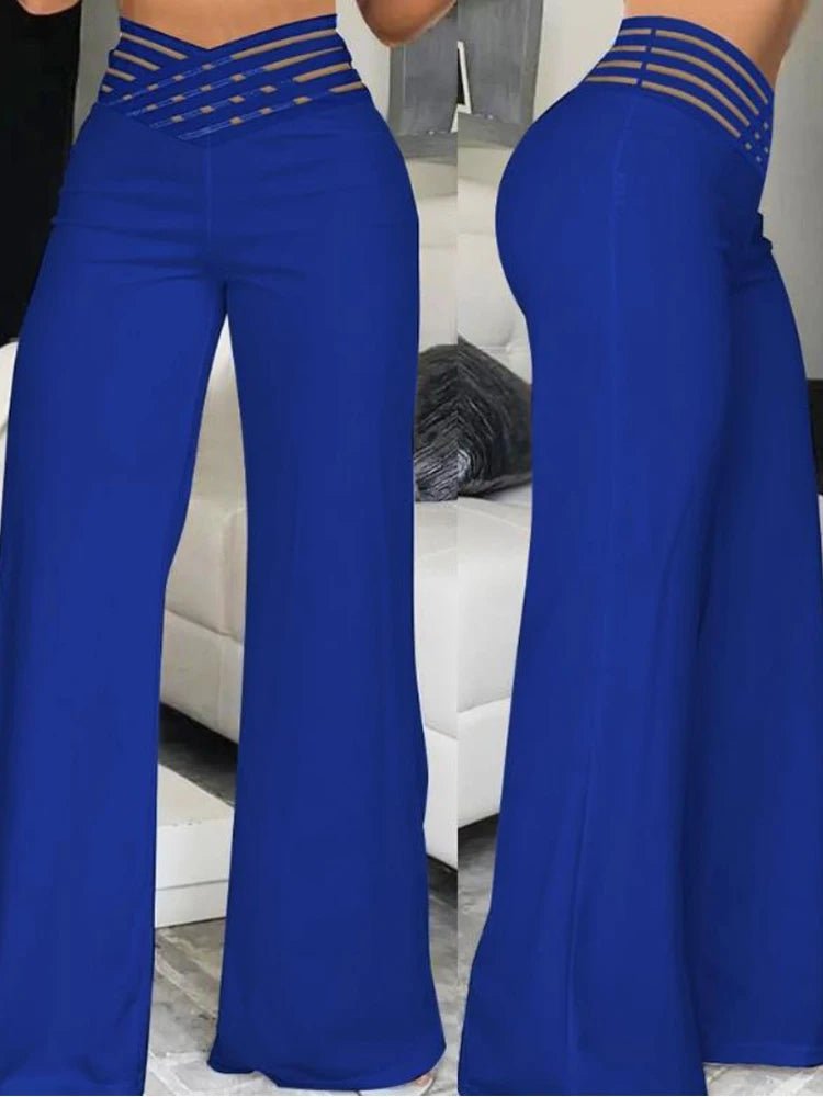 Pantalon Évasé à Jambes Larges - deslyshopping