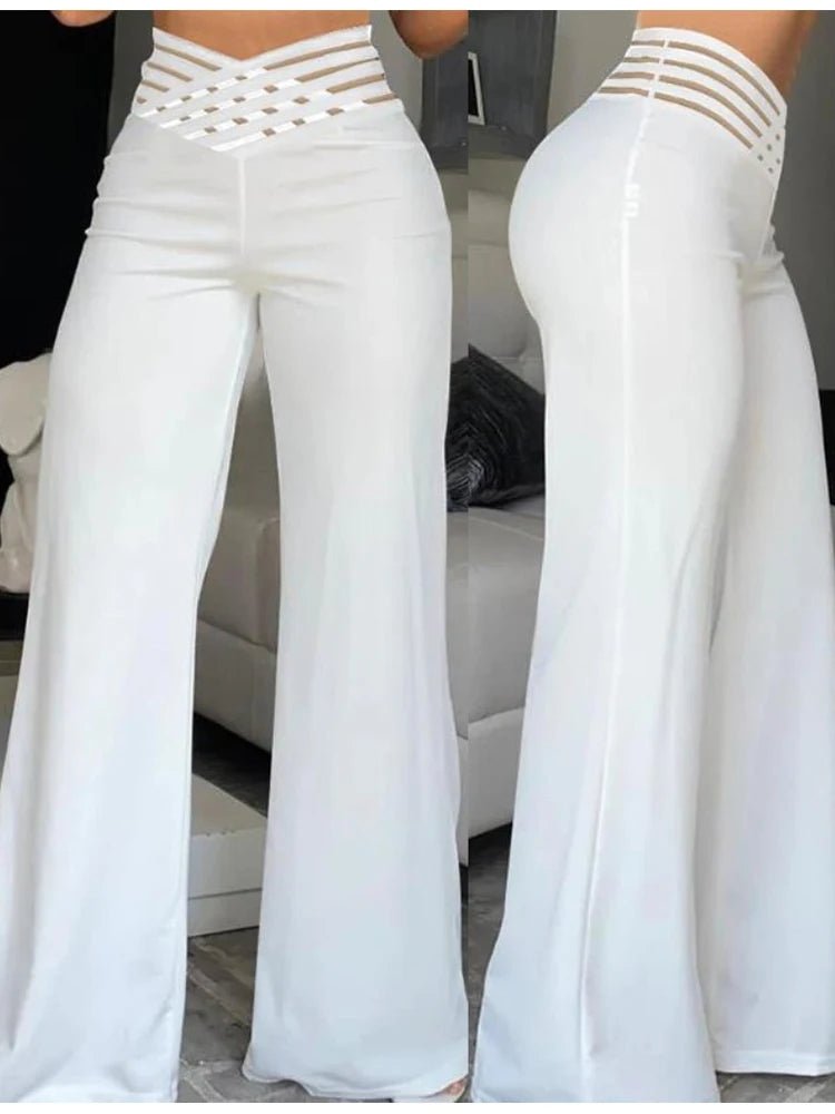 Pantalon Évasé à Jambes Larges - deslyshopping