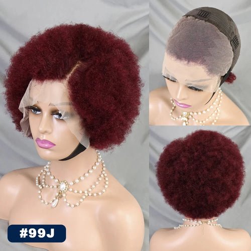 Perruque Courte Bouclée Crépu Afro Bob - deslyshopping