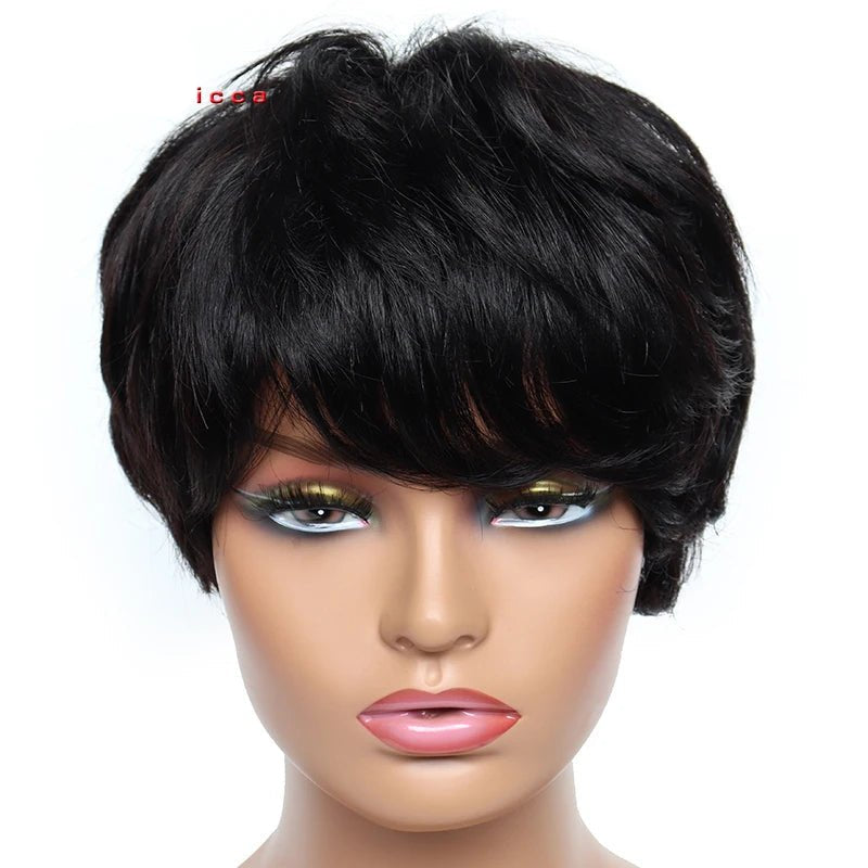 perruque courte coupe Pixie Bob 100% Human hair - deslyshopping