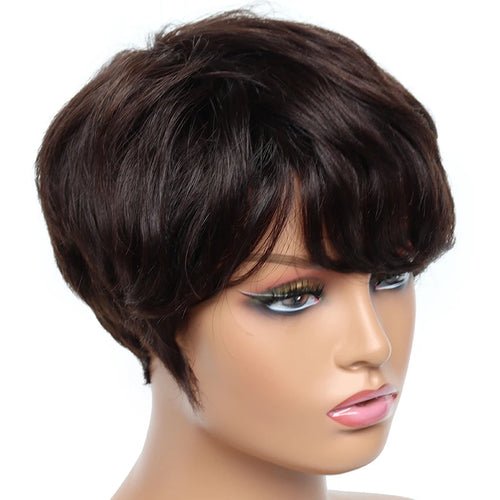 perruque courte coupe Pixie Bob 100% Human hair - deslyshopping
