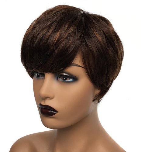 perruque courte coupe Pixie Bob 100% Human hair - deslyshopping