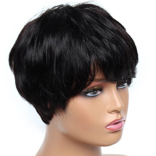 perruque courte coupe Pixie Bob 100% Human hair - deslyshopping