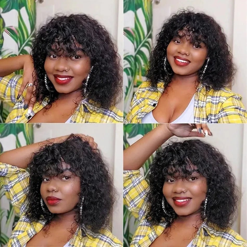 Perruques bouclées 100 % cheveux humains - deslyshopping