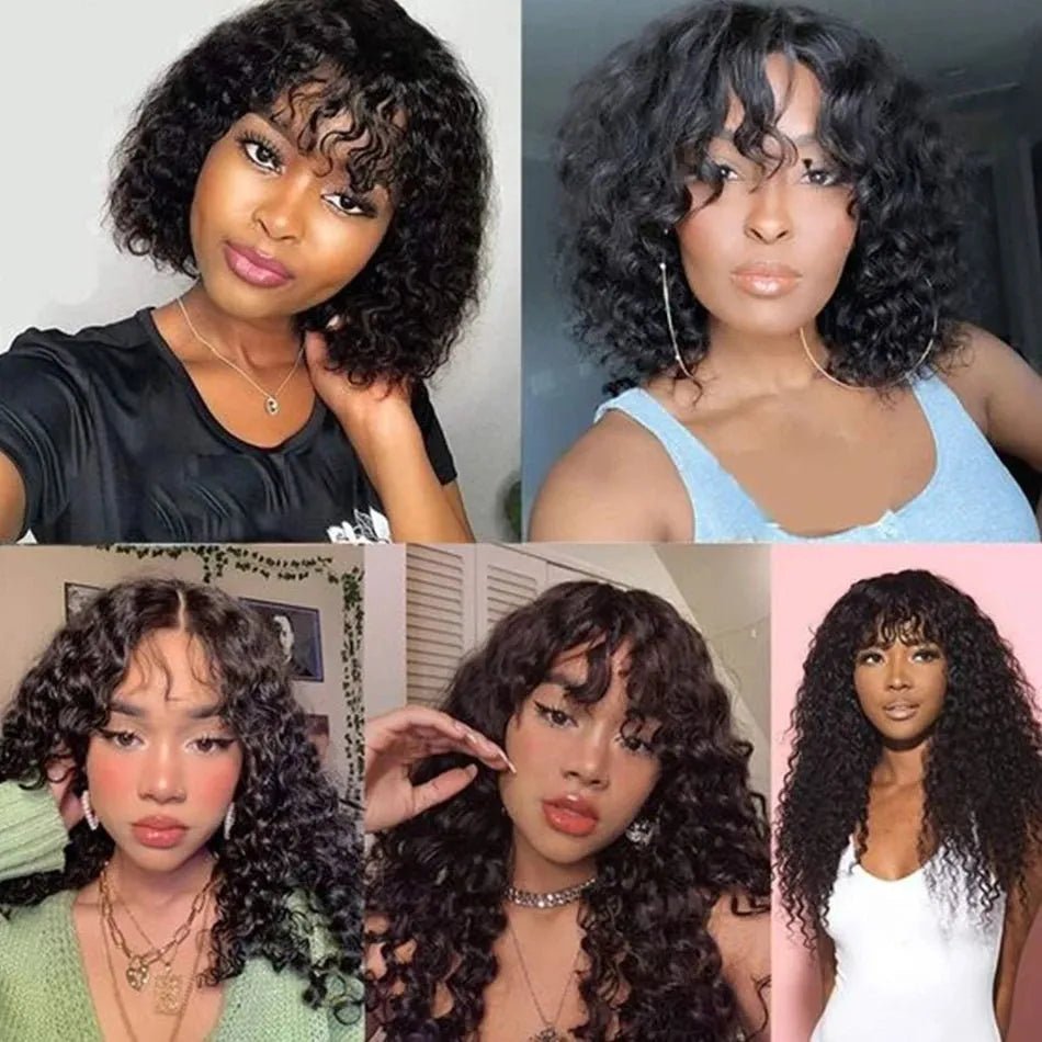 Perruques bouclées 100 % cheveux humains - deslyshopping