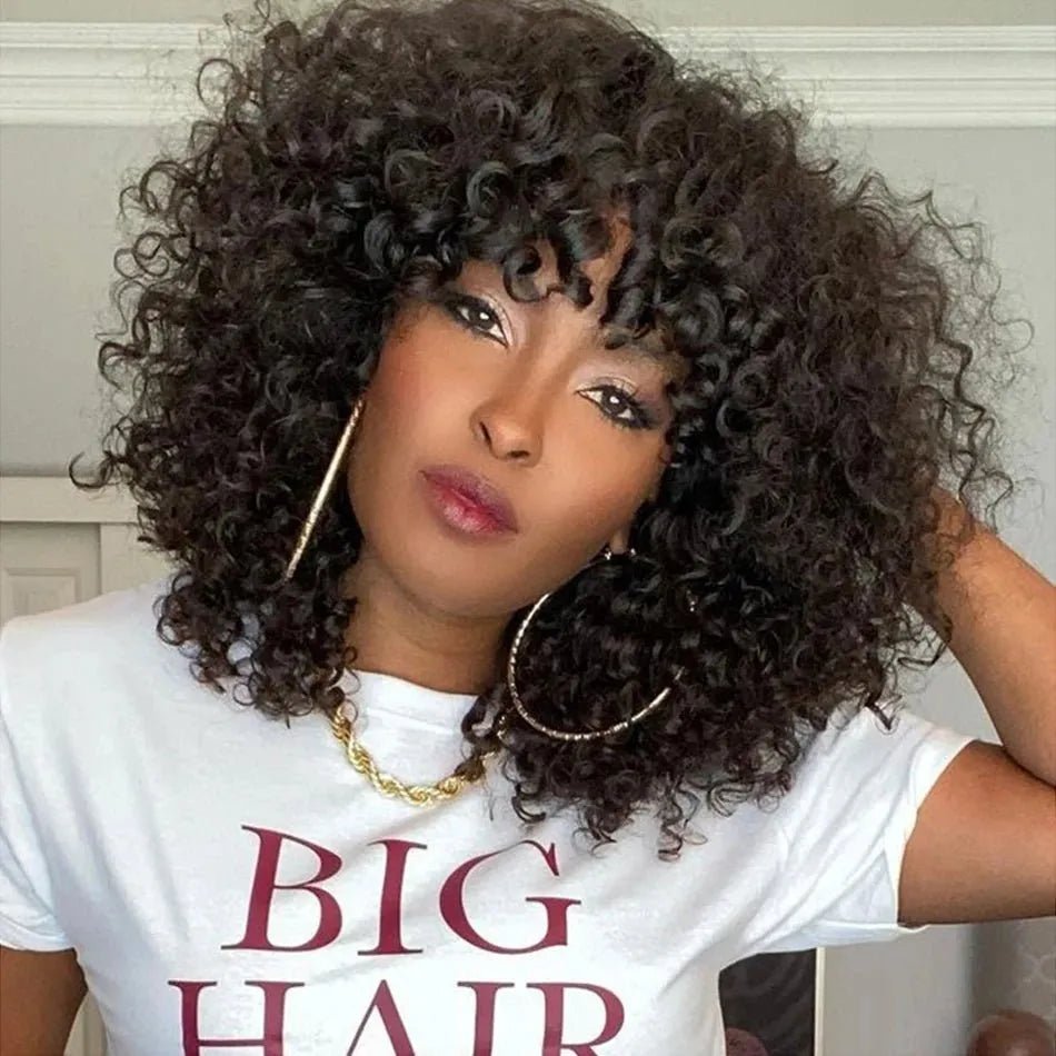 Perruques bouclées 100 % cheveux humains - deslyshopping