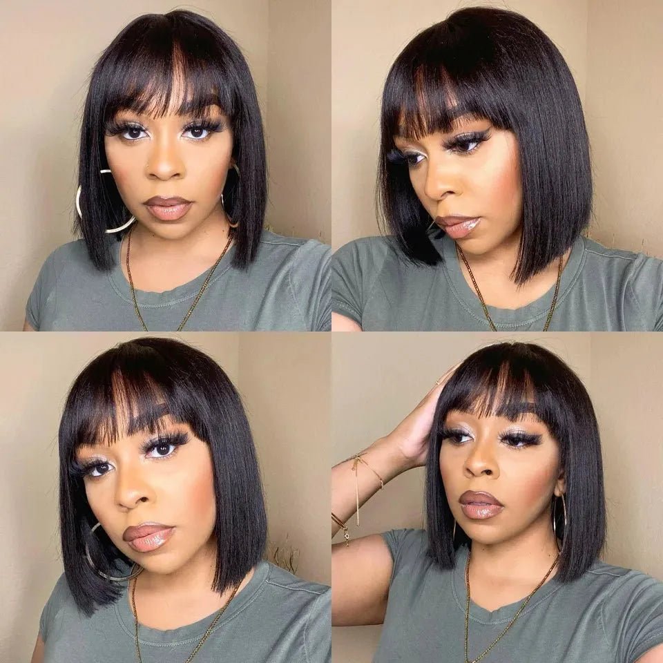 Perruques courtes en cheveux humains - deslyshopping