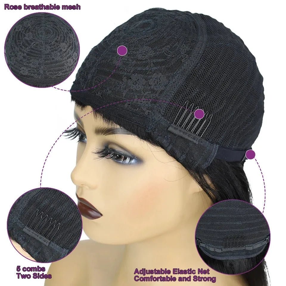 Perruques courtes en cheveux humains - deslyshopping