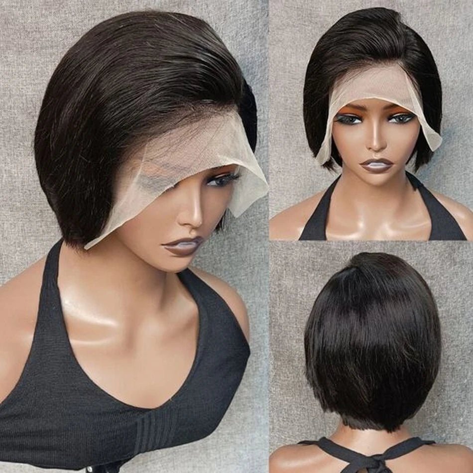 Perruques courtes en cheveux humains - deslyshopping