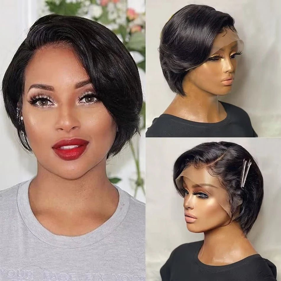 Perruques courtes en cheveux humains - deslyshopping