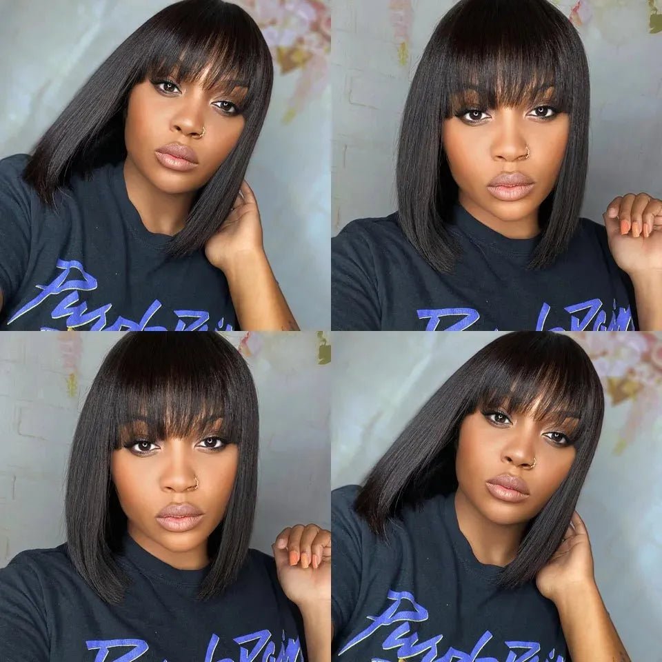 Perruques courtes en cheveux humains - deslyshopping
