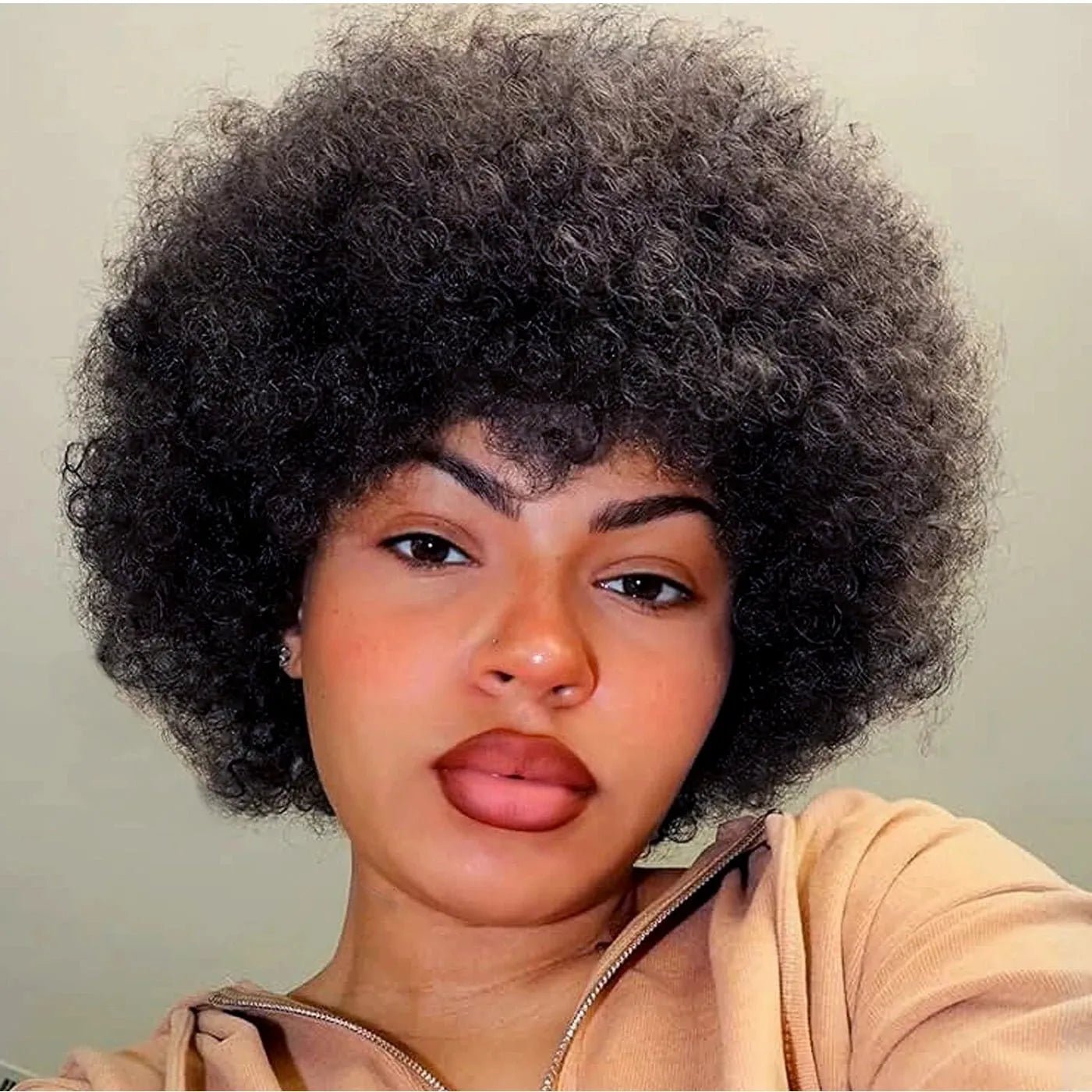Perruques courtes en cheveux humains afro - deslyshopping