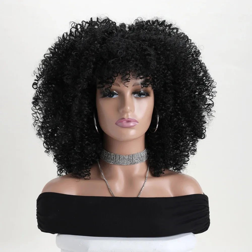 Perruques de cheveux bouclés crépus afro de 16" - deslyshopping