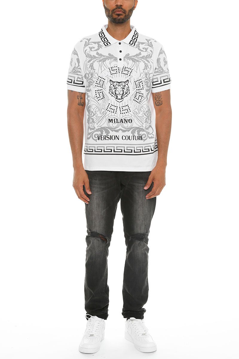 Polo à col imprimé italien - deslyshopping