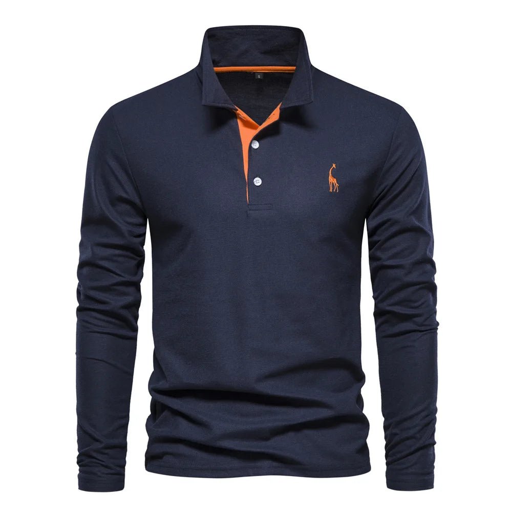 Polo T-Shirt pour Hommes Broderie Couleur Unie - deslyshopping