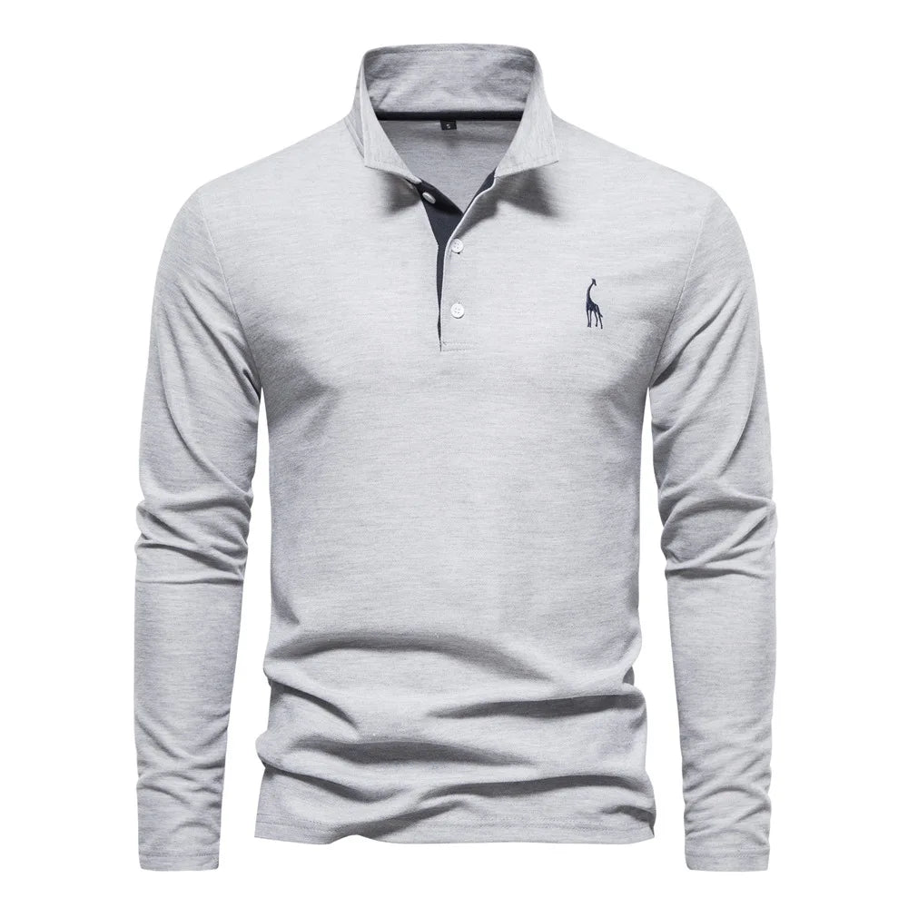 Polo T-Shirt pour Hommes Broderie Couleur Unie - deslyshopping