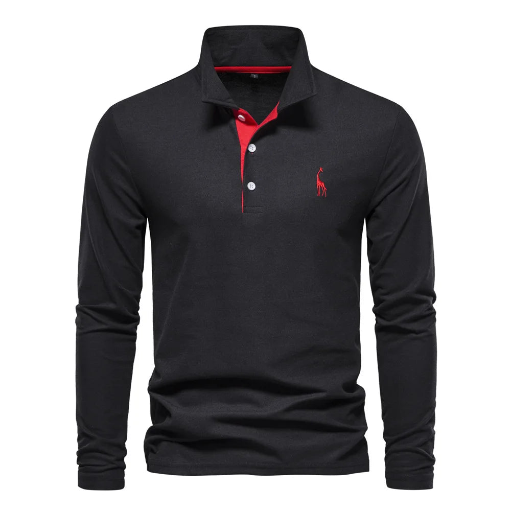 Polo T-Shirt pour Hommes Broderie Couleur Unie - deslyshopping