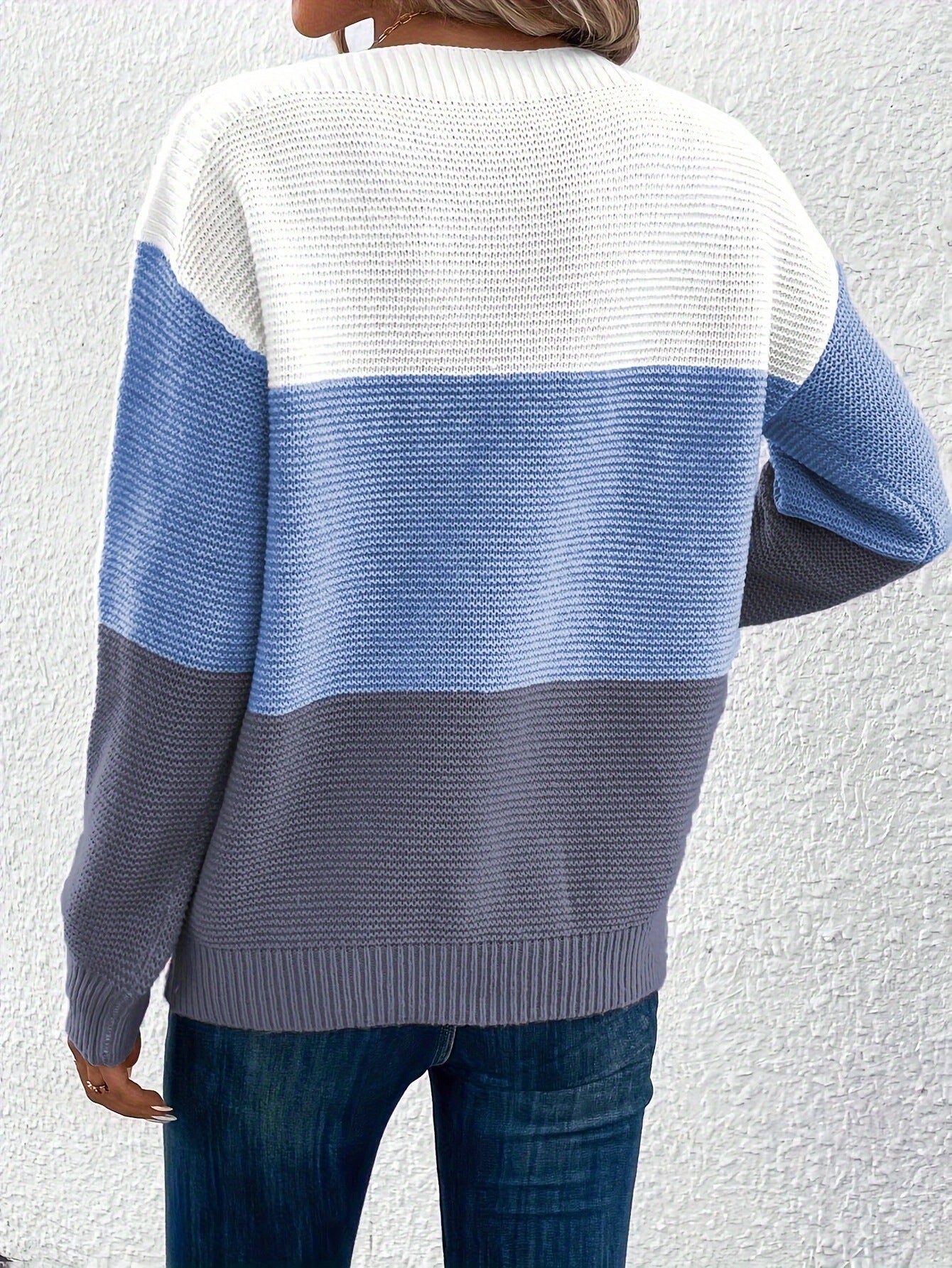 Pull à col rond pour femme, - deslyshopping