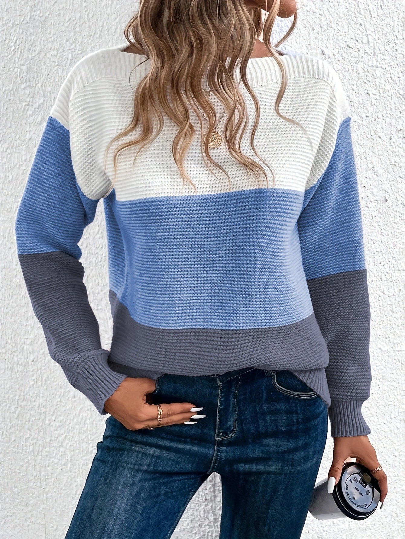 Pull à col rond pour femme, - deslyshopping