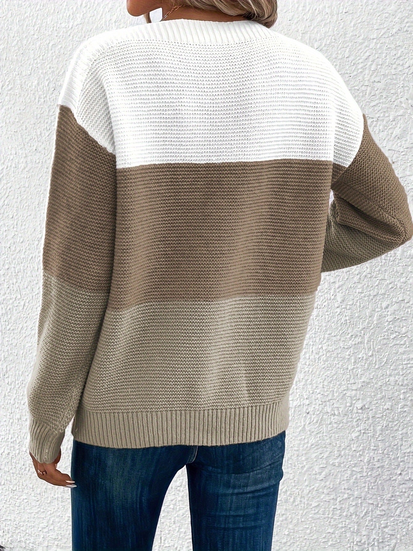 Pull à col rond pour femme, - deslyshopping
