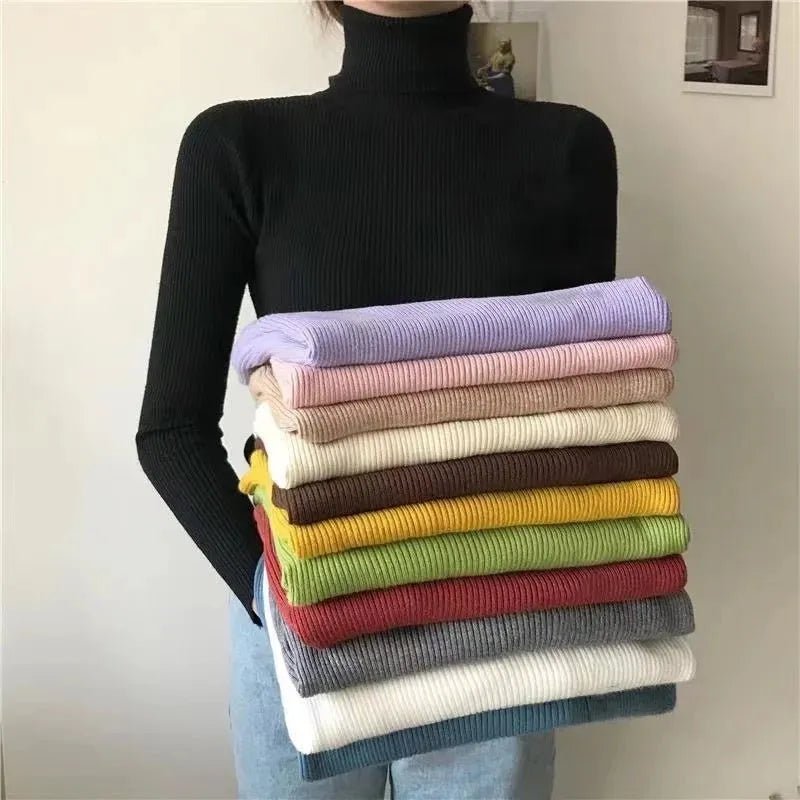 Pull à col roulé simple - deslyshopping