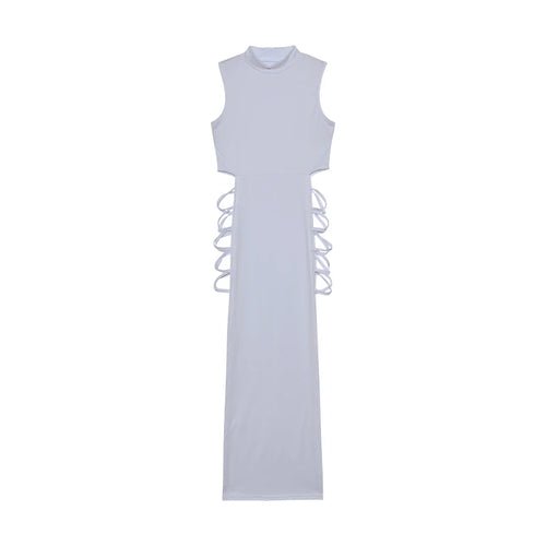 Robe à Découpes Croisées et Col Montant - deslyshopping