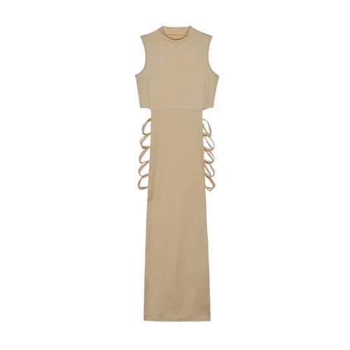 Robe à Découpes Croisées et Col Montant - deslyshopping
