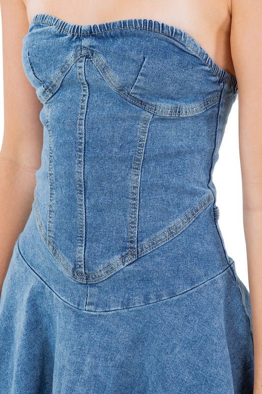 👗 Robe Bustier en Jean – Tendance & Féminine - deslyshopping