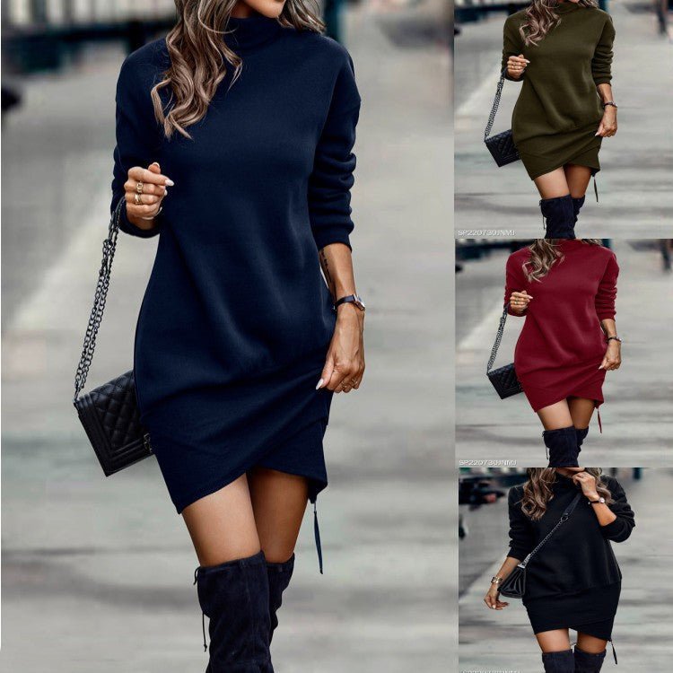 Robe col haut automne hiver - deslyshopping