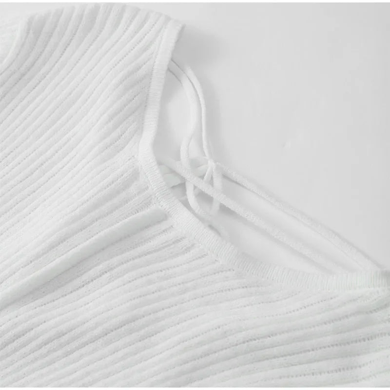Robe en tricot avec ourlet à volants - deslyshopping
