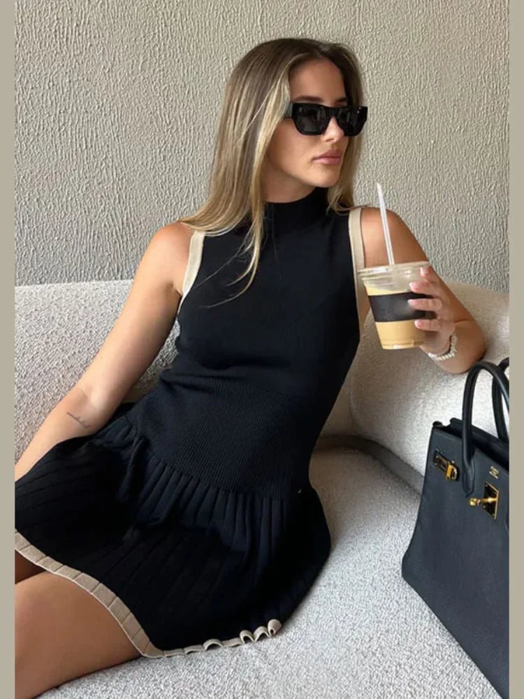 Robe en tricot avec ourlet à volants - deslyshopping