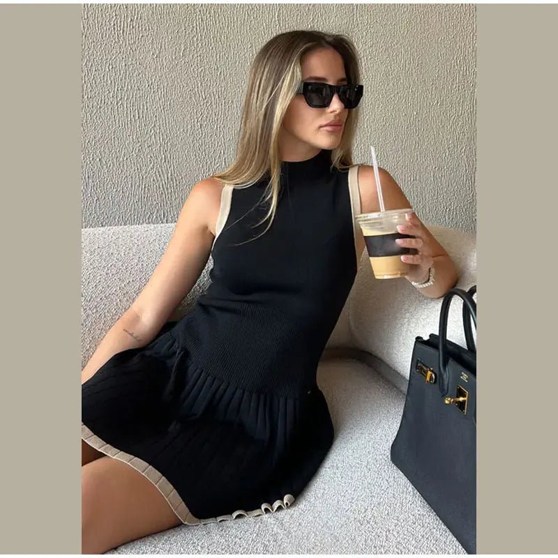 Robe en tricot avec ourlet à volants - deslyshopping