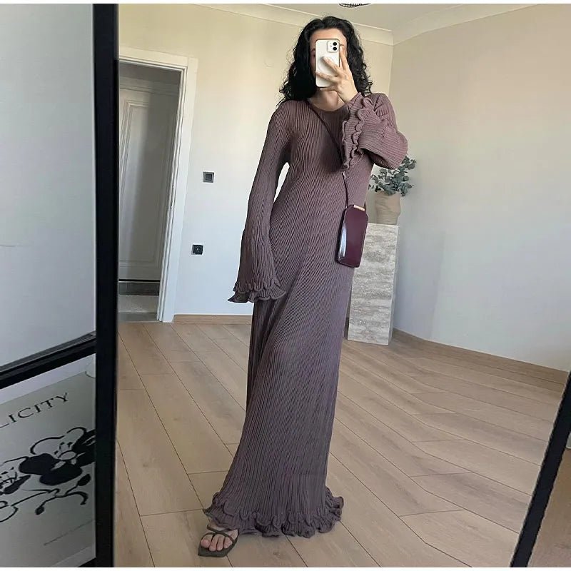Robe en tricot avec ourlet à volants - deslyshopping
