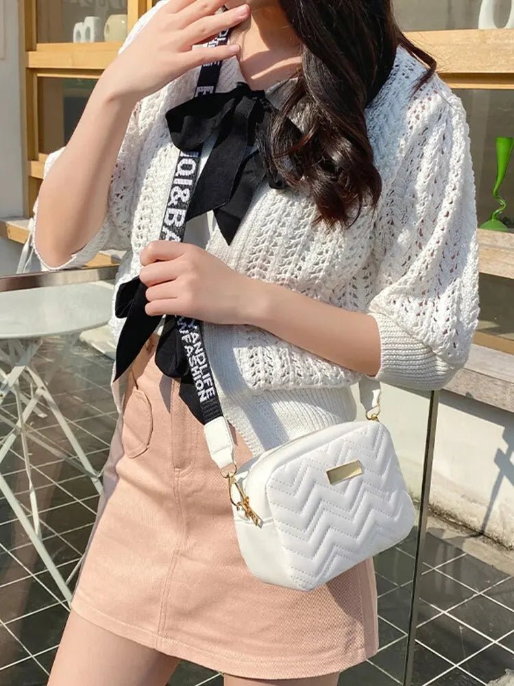 Sac Carré Brodé à Vagues avec Bandoulière - deslyshopping