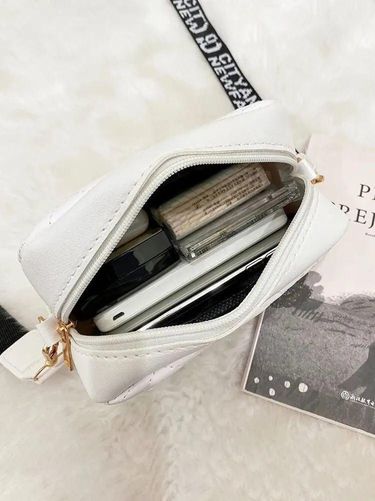 Sac Carré Brodé à Vagues avec Bandoulière - deslyshopping
