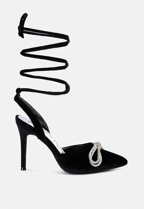 Sandales à Lacets Ornées de Strass - Big Treat, Élégance et Glamour - deslyshopping