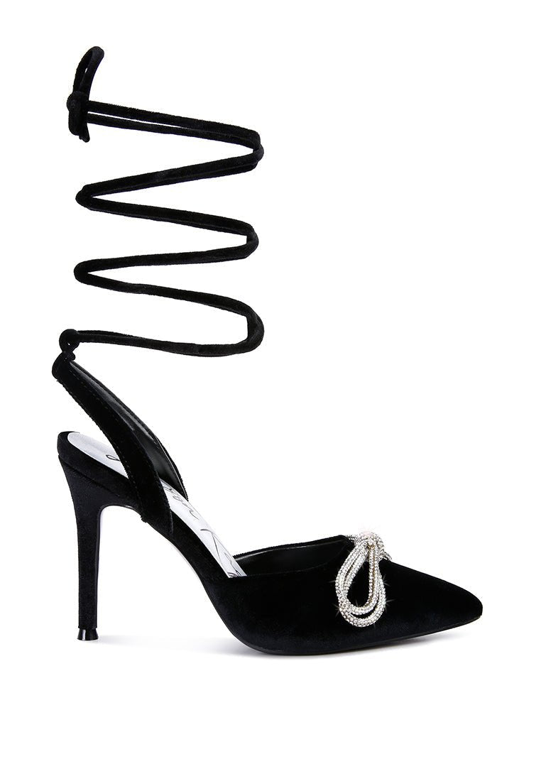 Sandales à Lacets Ornées de Strass - Big Treat, Élégance et Glamour - deslyshopping
