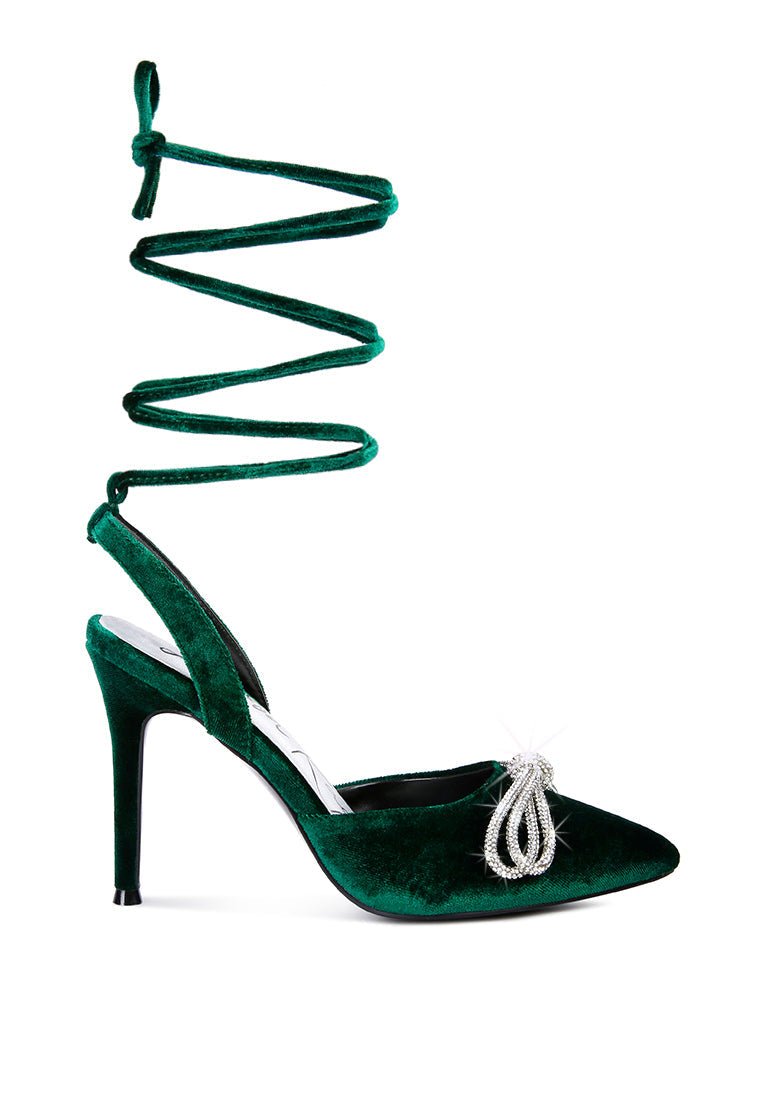 Sandales à Lacets Ornées de Strass - Big Treat, Élégance et Glamour - deslyshopping