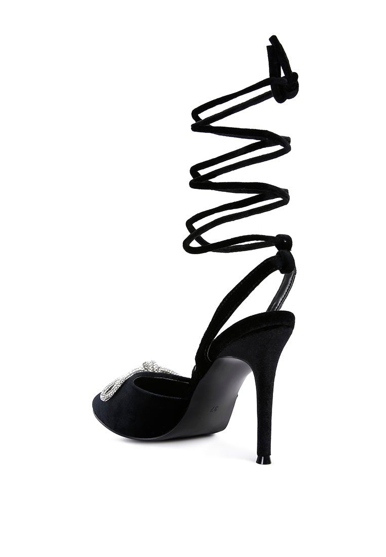 Sandales à Lacets Ornées de Strass - Big Treat, Élégance et Glamour - deslyshopping