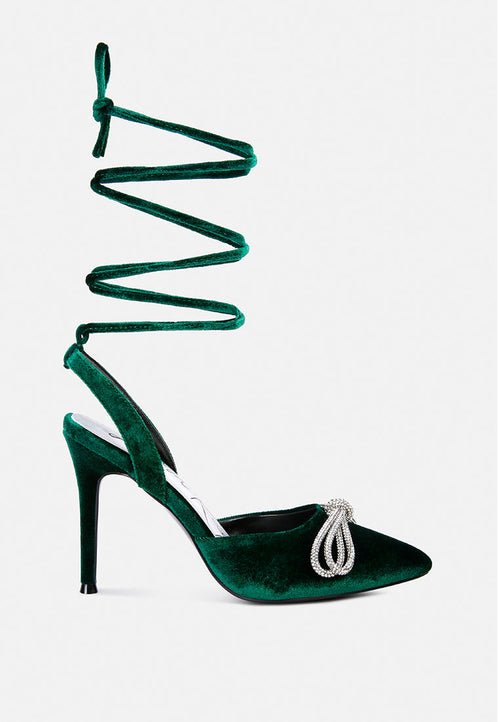 Sandales à Lacets Ornées de Strass - Big Treat, Élégance et Glamour - deslyshopping
