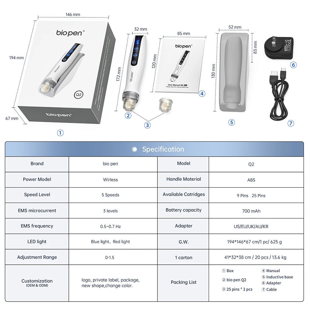 Stylo Derma Sans Fil Biopen Q2 - deslyshopping