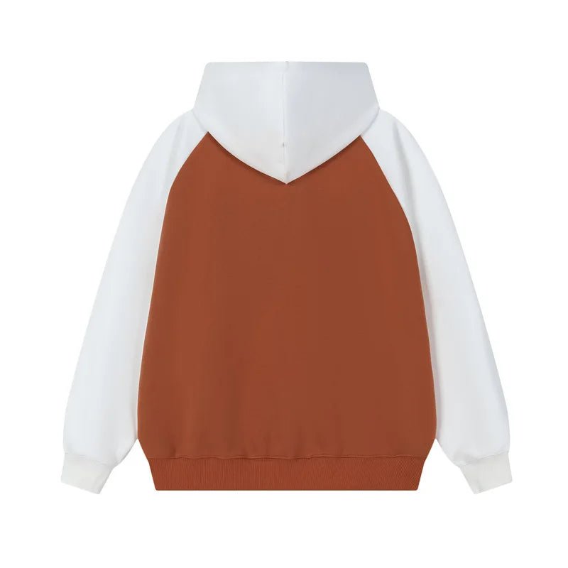 Sweat à capuche rétro à broderie pingouin - deslyshopping